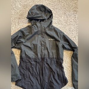 Columbia Women's small Lightweight Jacket Abbotsville Windbreaker Black Hooded
